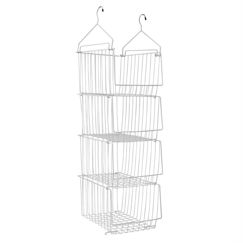 Metal Wire Housewares Closet Hanging Shelves Organizer Basket with hook