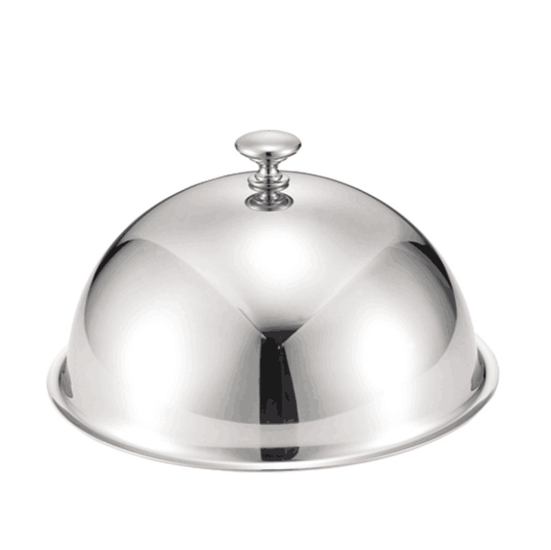 Hot Selling Stainless Steel Restaurant Cloche Serving Dish Food Cover Cheese Melting Dome Steaming Food Cover