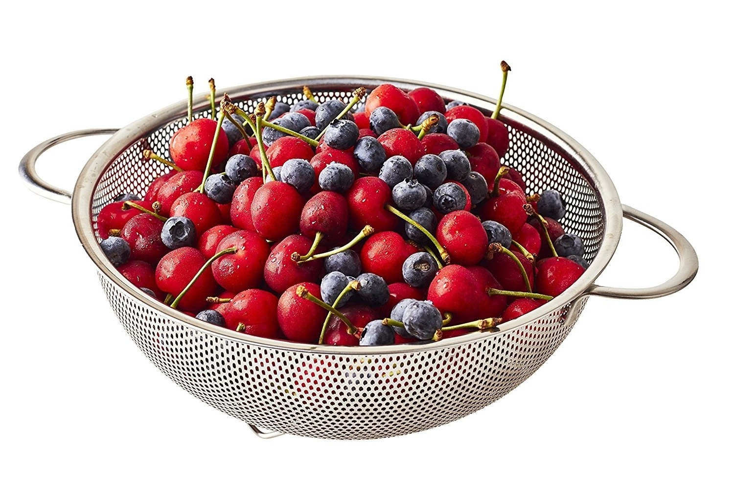 Stainless Steel Mesh Perforated Colander with 2 Ears Kitchen Fruit Vegetable Colander Basket