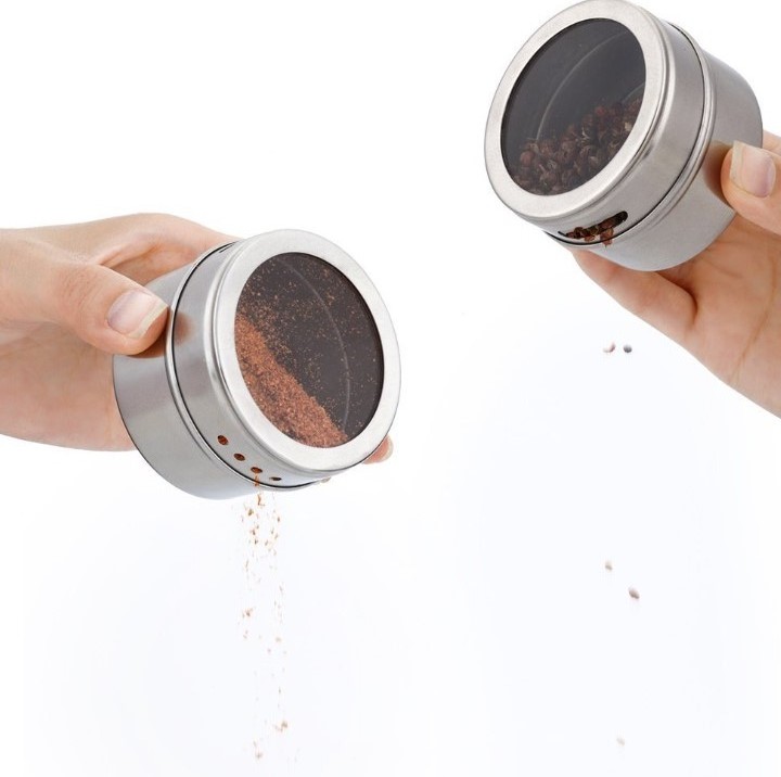 stainless steel magnetic spice jar