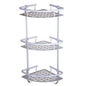 Bathroom Organizer Three Tier Over the corner Storage Basket Hanging Shelf Aluminum Shower Caddy