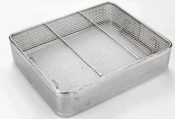 Perforated Base Wire Storage Basket with Side Access