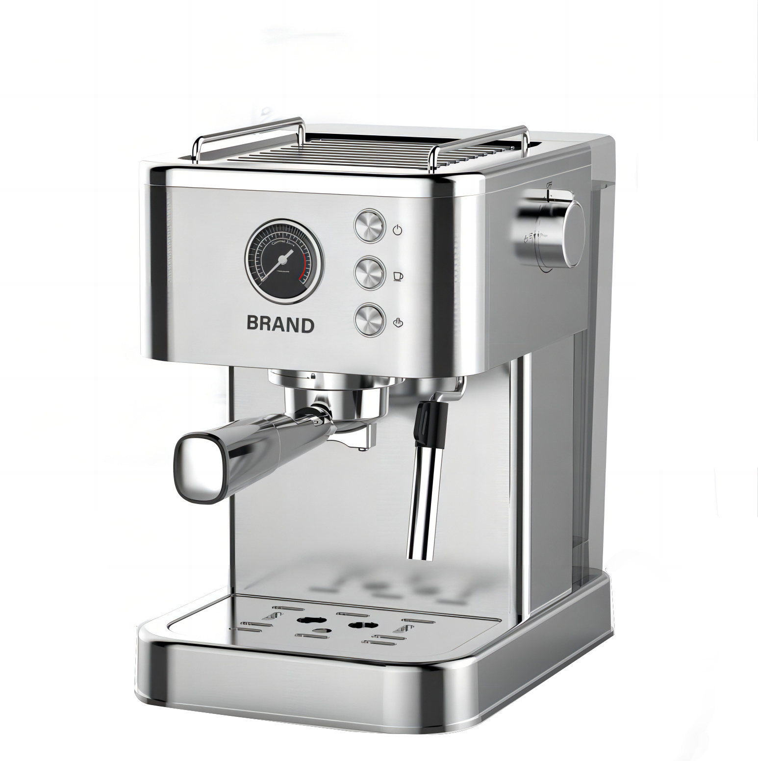 2023 popular boiler system full stainless steel espresso coffee maker with die-casting top cover