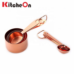 Hot Sale 9 Piece Stainless Steel Copper Measuring Cups and Spoons Set