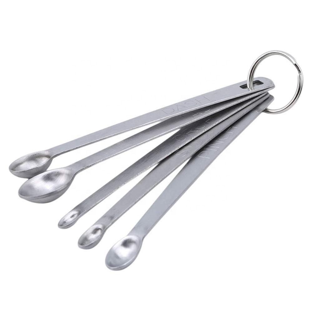 Set of 5 Mini Oval Shape Stainless Steel Measuring Spoons