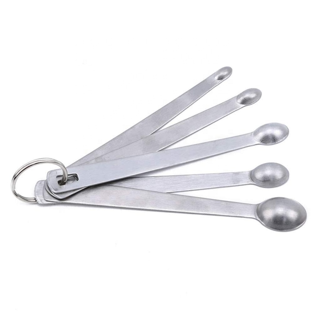 Set of 5 Mini Oval Shape Stainless Steel Measuring Spoons