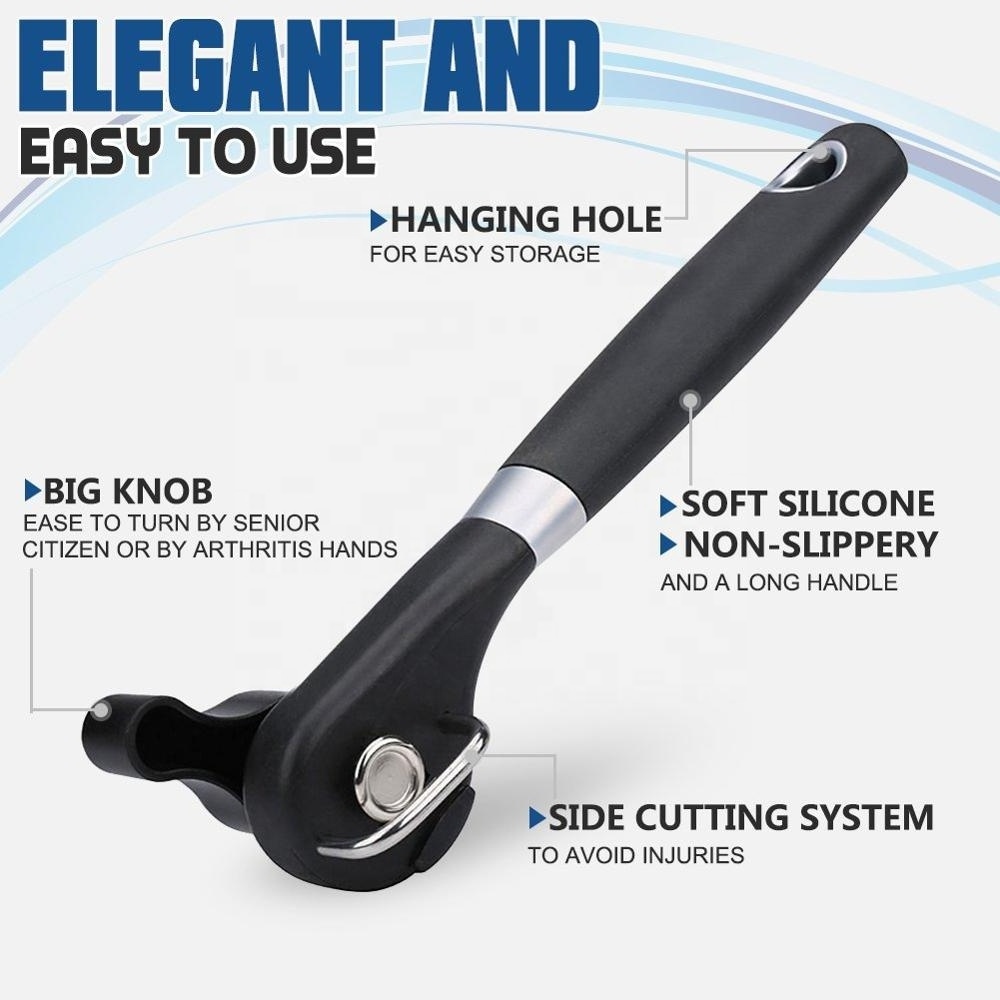 Stainless Steel Sharp Blade Manual Can Opener with Comfortable Grip