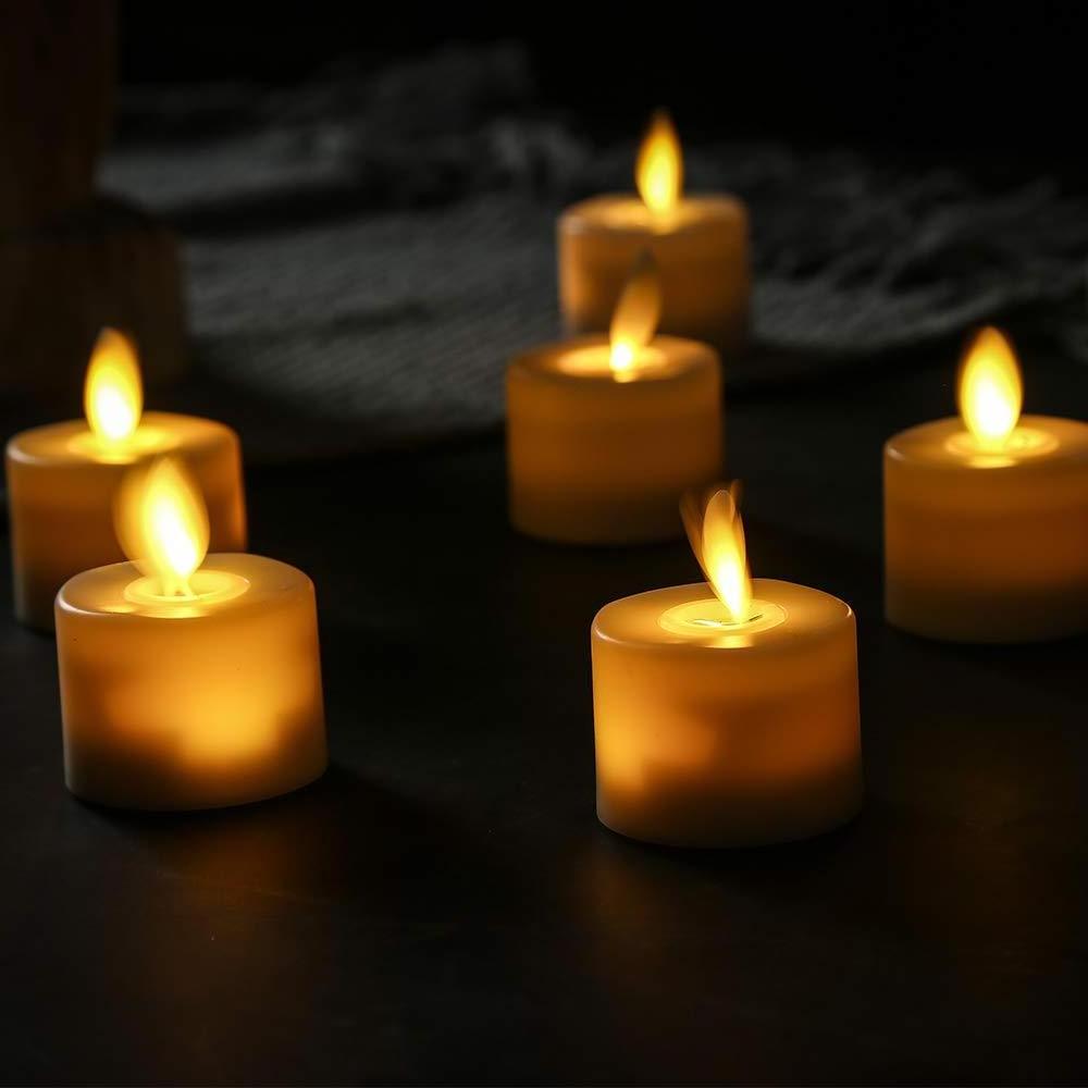 2024 Led Moving flame flameless tea light candles  led Tea candles with Remote Control Set of 6