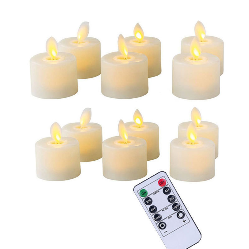 2024 Led Moving flame flameless tea light candles  led Tea candles with Remote Control Set of 6