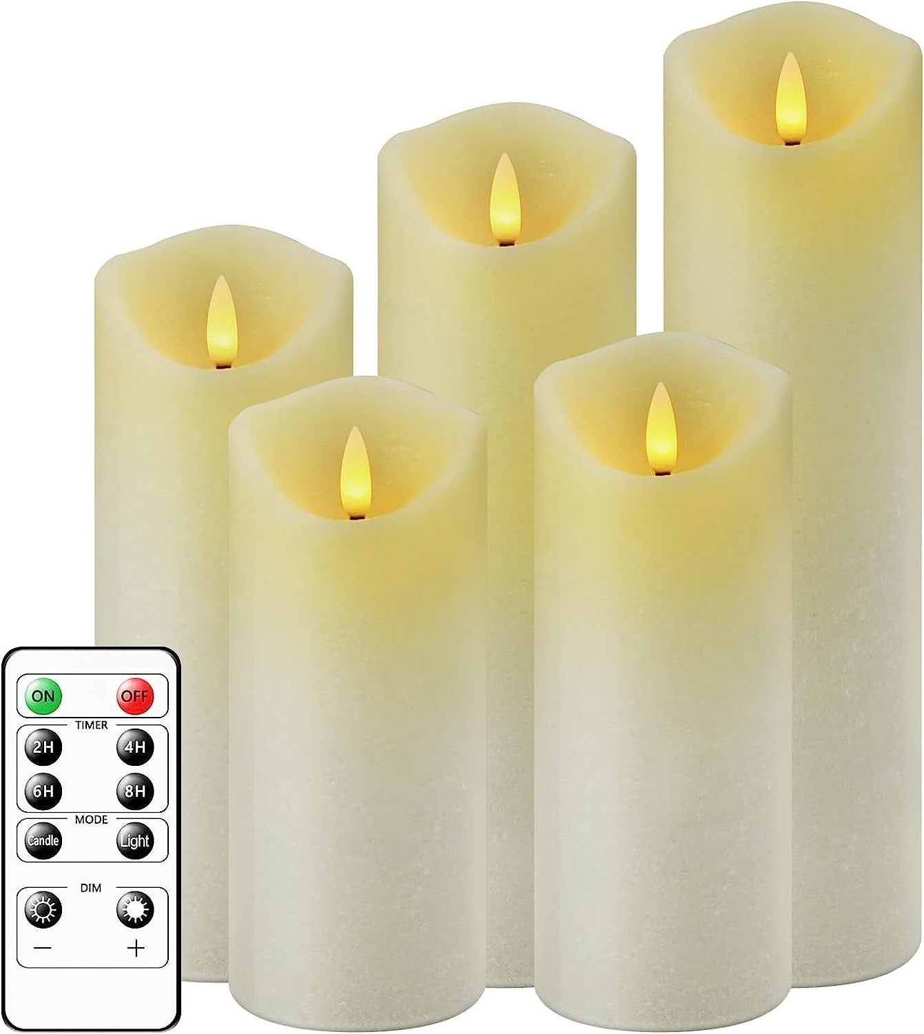 Home decoration led candles with moving flame flameless candles with Remote Control Set of 5