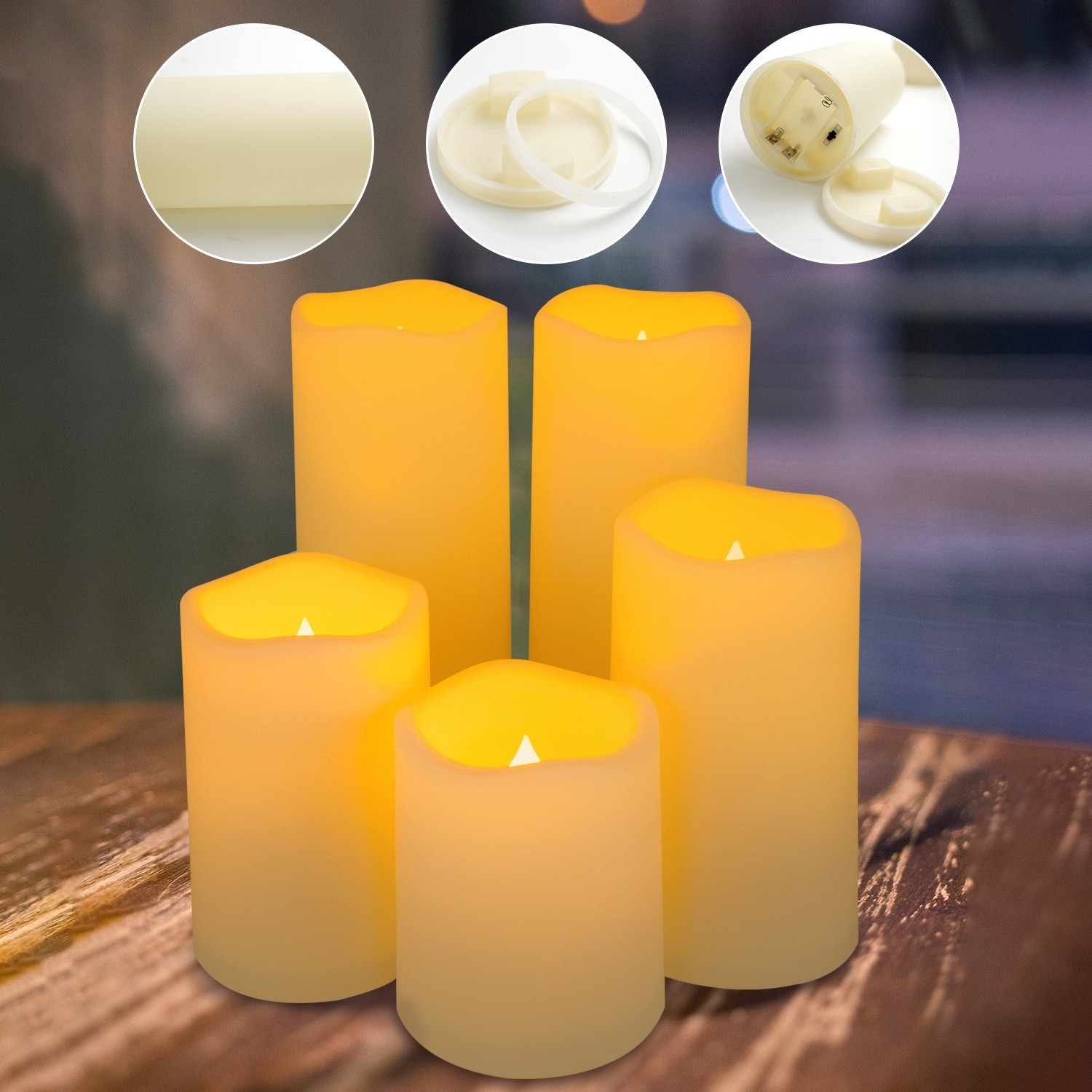 Plastic LED Candle waterproof for outdoor Battery Operated Remote  LED  Flickering Candles for home garden decoration