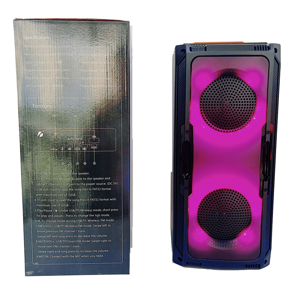 4 Inch*2 10W*2 Band Full RadioPortability Wireless Kts Fm tereo Mini Sound Speaker Portable Radio Karaoke Microphones