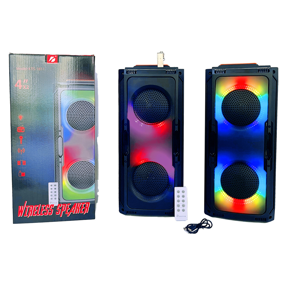 4 Inch*2 10W*2 Band Full RadioPortability Wireless Kts Fm tereo Mini Sound Speaker Portable Radio Karaoke Microphones