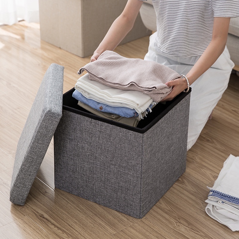 portable functional luxury folding ottoman box storage chair functional customized animal storage ottoman organizer