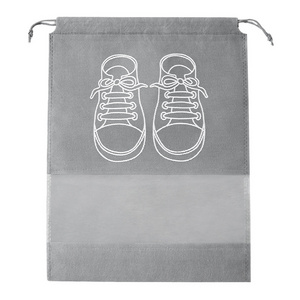 Simple and portable Non-woven Travel Shoe Storage Bag Dust-proof Portable Beam Mouth Draw String Shoe Storage Bag