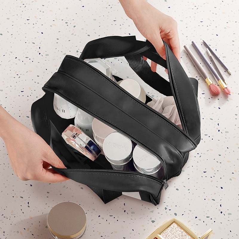 Wholesale Transparent Makeup Bag Makeup Organizer Bag Portable Pu Transparent Makeup Bag With Zipper