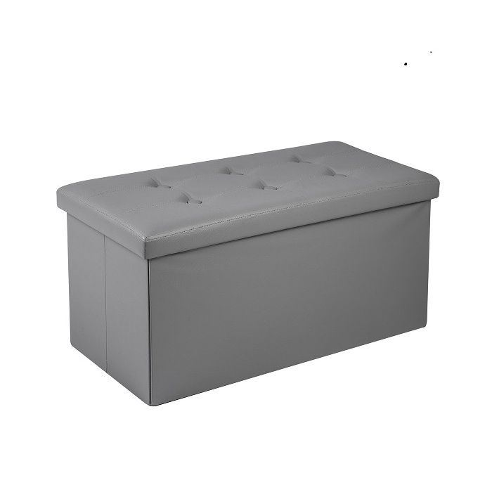 Hot Selling Faux Leather Storage Ottoman Stools Folding Ottoman Pouf Ottoman Long Bench