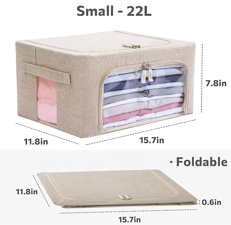 Customized Collapsible Fabric Storage Boxes Bins Clothing Laundry Desk Organizer Basket Waterproof Storage Cabinet Container