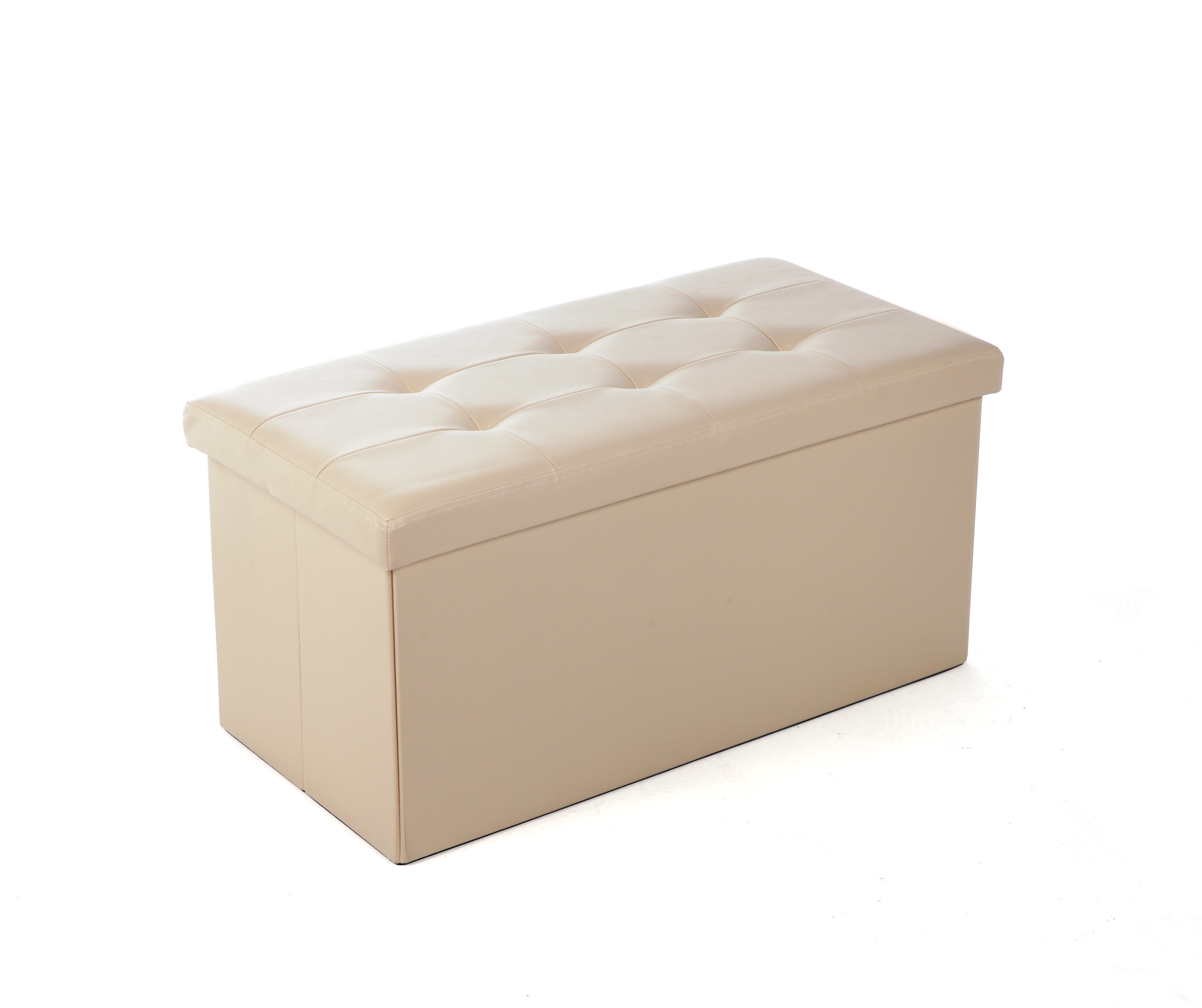 Modern Home Furniture Stool Bench Long Box With Buttons And Leather Safe Folding Ottoman With Storage