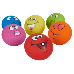 Customized Latex Smiley Face Pet Chew Toys Squeaky Toy Teeth Cleaning Chew Toys for Cats and Dogs