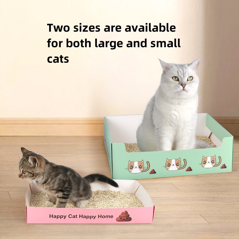 Portable Travel Cat Litter Box Waterproof Disposable Waste Disposal Eco-Friendly Paper Cat Litter Box