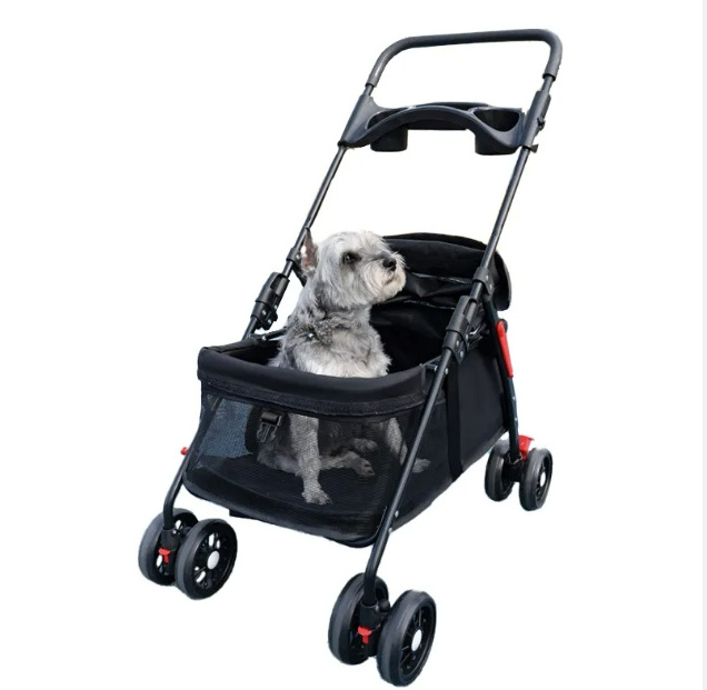 Pet Stroller Foldable Luxury High Quality Pet Cat Dog Carrier Travel Stroller Cart Trolley for Outdoor