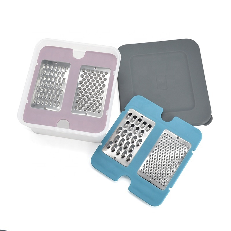 4 Piece Cheese Grater Set with and Storage box stainless steel  Hand Cheese Grater Adjustable Hard Cheese Slicer