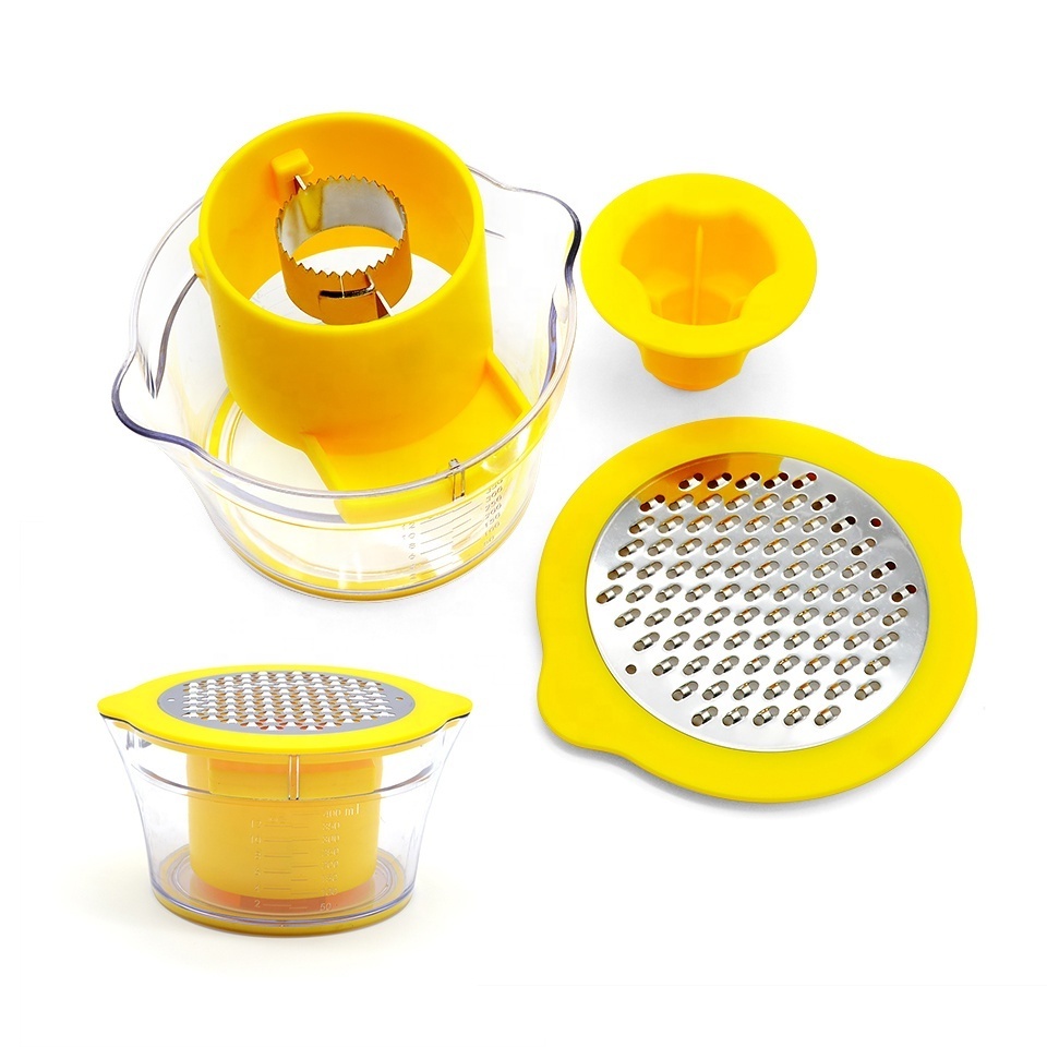 3 In 1 Multifunction Stainless Steel Corn Stripper Peeler Kitchen Gadgets Set With Measuring Cup And Grater For Home And Klichen