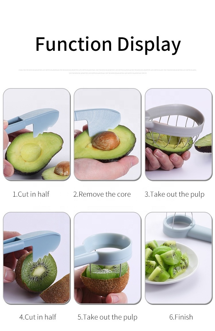 Avocado Kiwi Slicer Cutter kitchen Gadgets Accessories Stainless Steel Fruit Slicer For Home and Kitchen