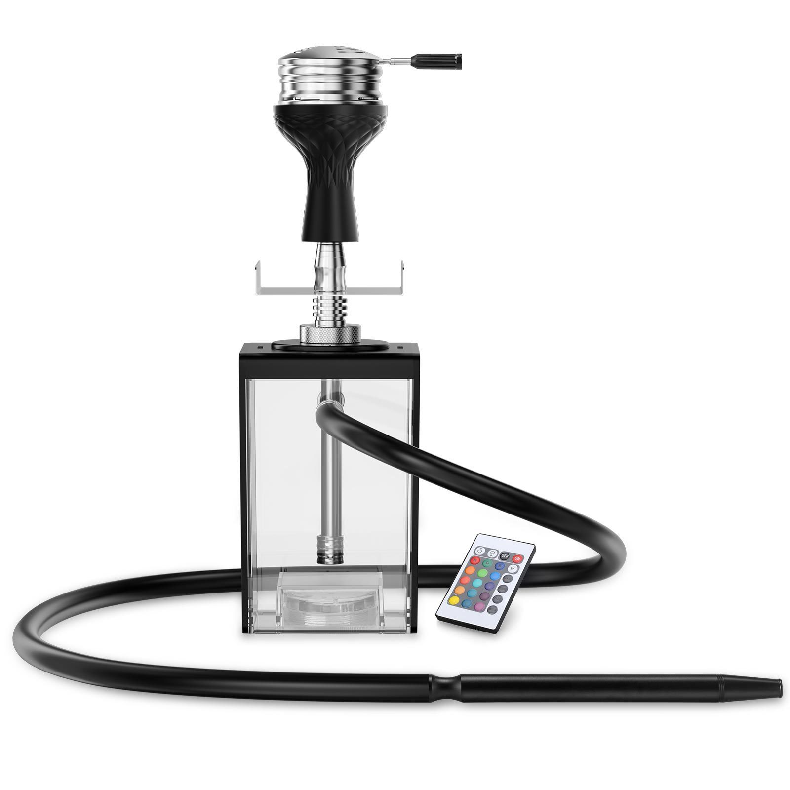 Kitosun Neon-Mobile Shisha Set - Acrylic Modern Hookah Set with Everything include silicone hookah hose mouth piece bowl