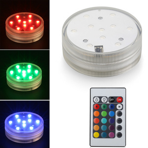 RGB 10LEDs Multi color Remote Controlled Wedding Home Table Glass Vase Decorations Led Light Base for Acrylic,Bottle,Hookah