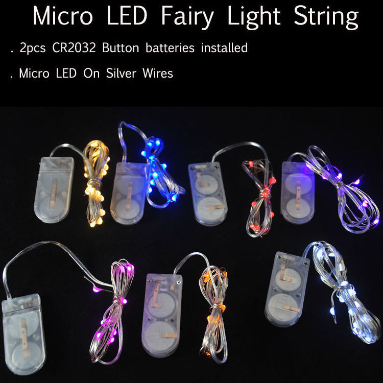 1M/ 2M Copper Silver Wire LED String lights Waterproof Holiday lighting For Fairy Christmas Tree Wedding Party Decoration