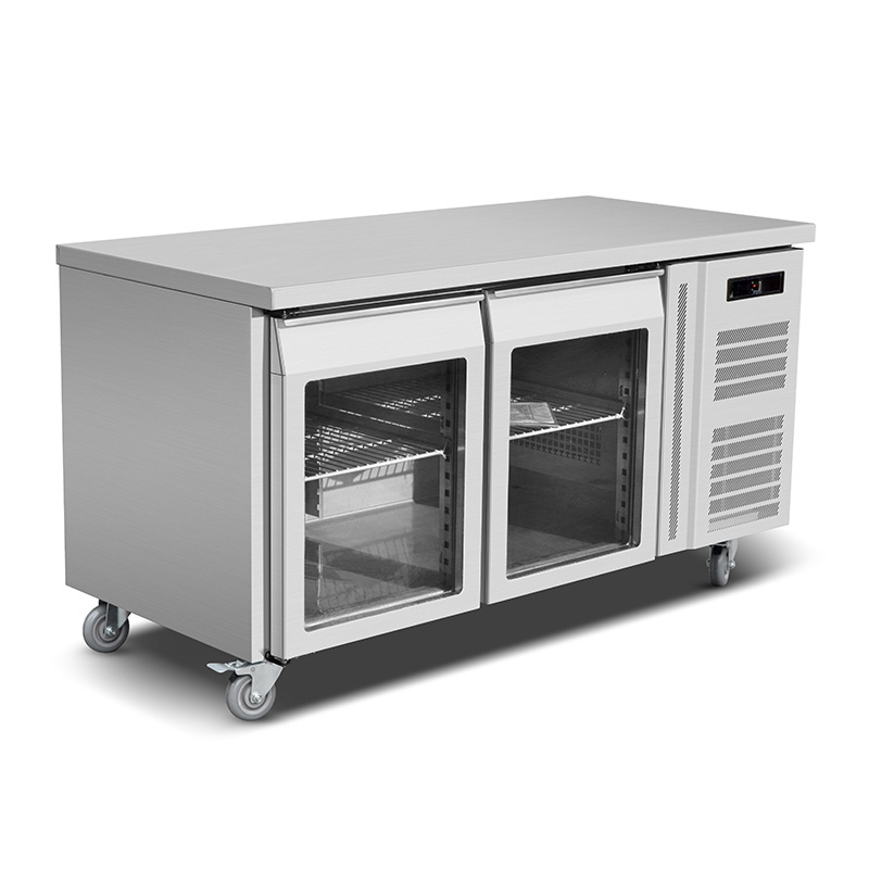 Hotel Restaurant Commercial Stainless Steel Three Door Bakery Freezer Refrigerator Chiller Counters