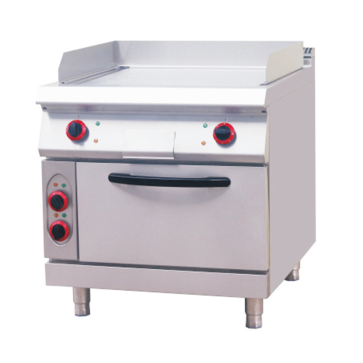 Commercial Kitchen Equipment Stainless Steel Flat Gas Half-Grooved Burger Griddle Grill For Restaurant Equipment