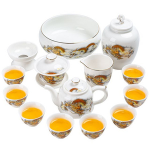 New Product Dragon Teapot Teacup Tea Set Gift Box  New Chinese Wedding Gift Set Coffee cup Tea kettle Educational gift Business