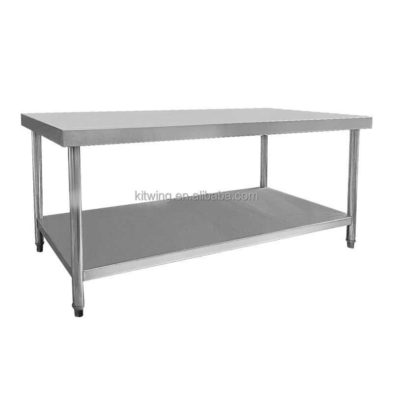 Commercial Kitchen Stainless Steel Working Table Bench With Adjustable Shelf