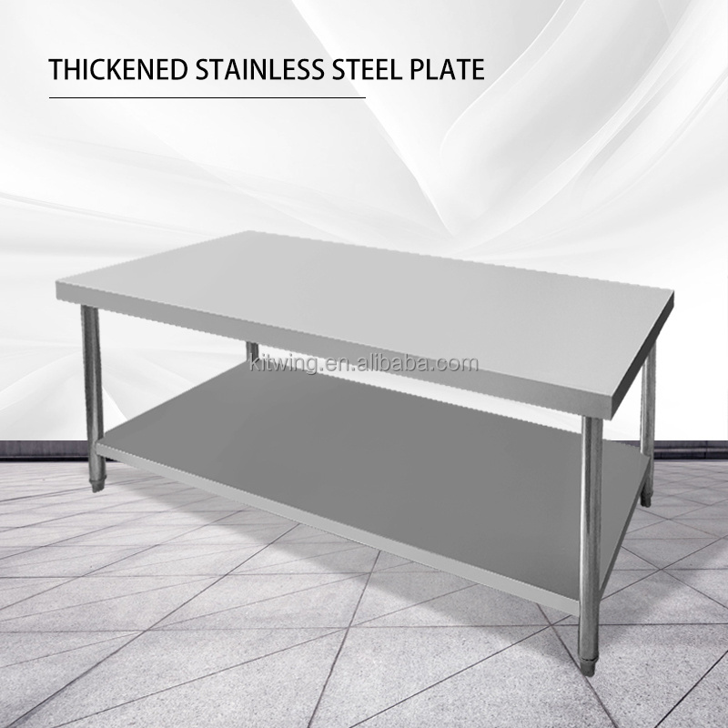 Commercial Kitchen Stainless Steel Working Table Bench With Adjustable Shelf