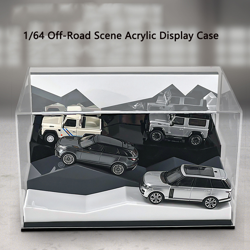 kivcmds 1:64 off-road stereoscopic scene high-definition transparent display box for hot wheels car model storage box ornaments