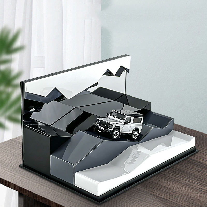 kivcmds 1:64 off-road stereoscopic scene high-definition transparent display box for hot wheels car model storage box ornaments