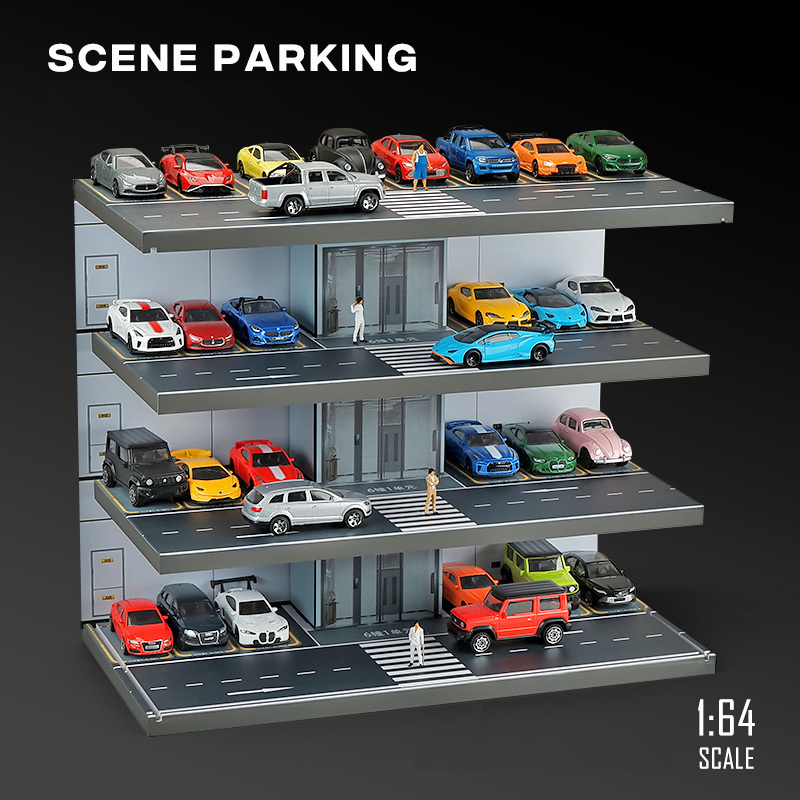 kivcmds 1:64 car model parking lot hot wheels toy hotwheels cars organizer shelf display cabinet