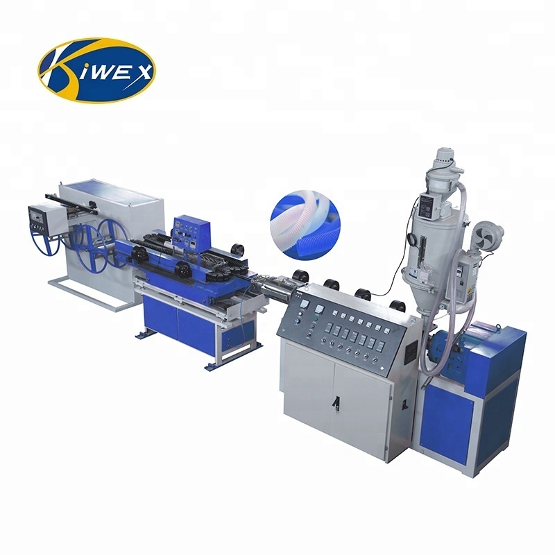 Hdpe water pipe production line 4.5-9/9-32/16-50mm single wall corrugated tube drip irrigation hose extruder