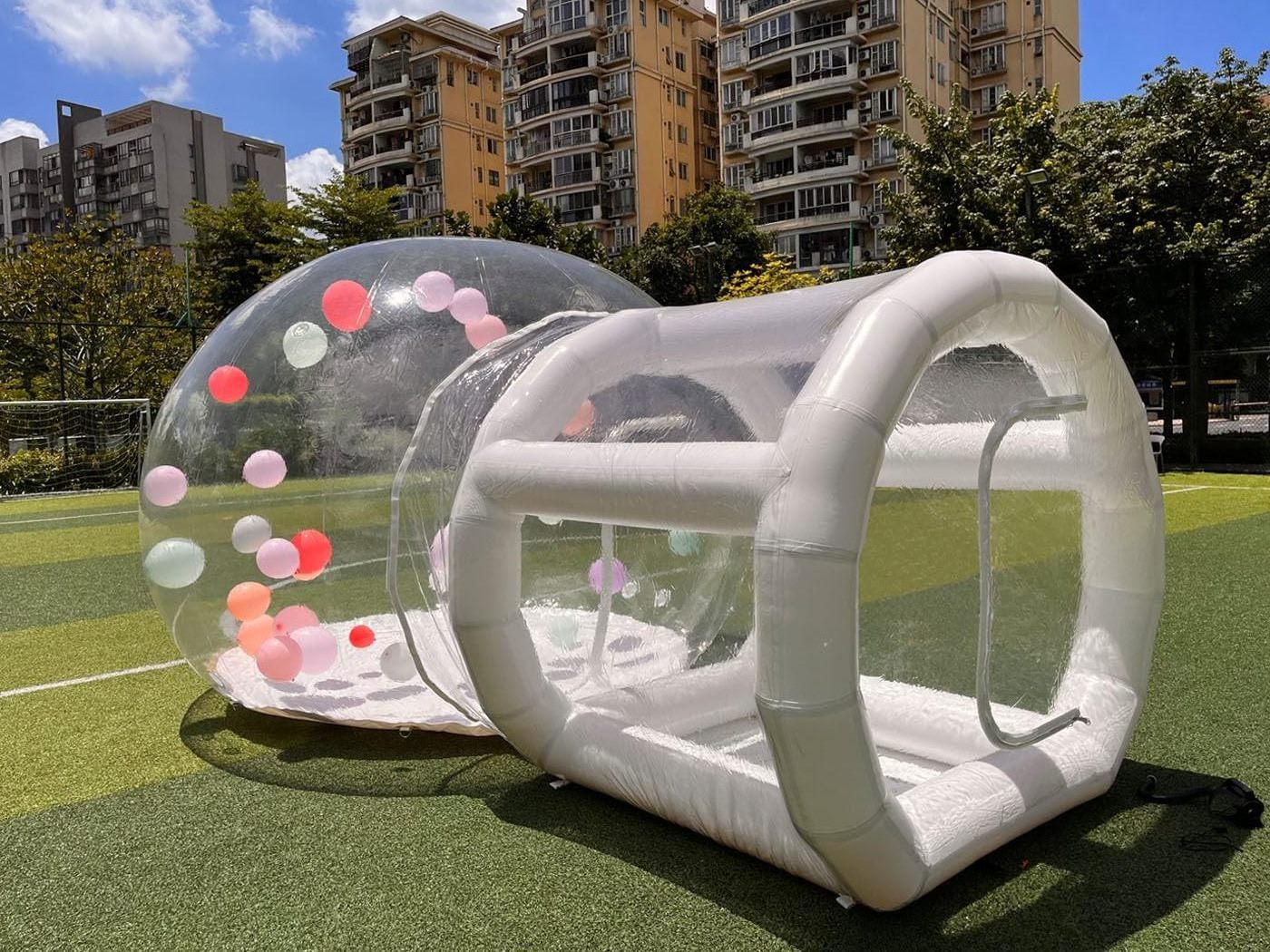 Hot selling inflatable bubble tent  inflatable bubble house with tunnel dome tent  for party