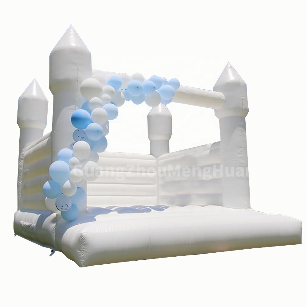 Outdoor Decoration Inflatable White Bounce House Castle Jumping for Wedding Kids Birthday Party Commercial PVC