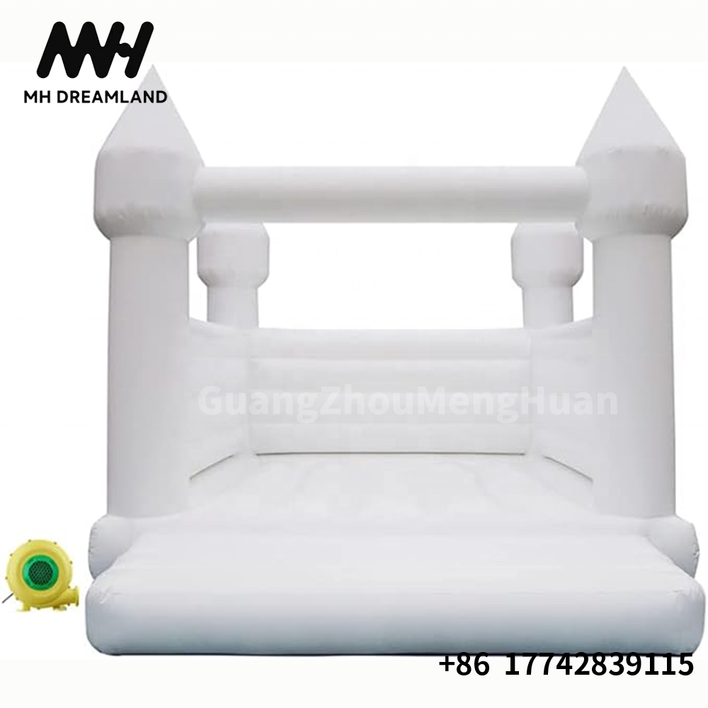 Outdoor Decoration Inflatable White Bounce House Castle Jumping for Wedding Kids Birthday Party Commercial PVC