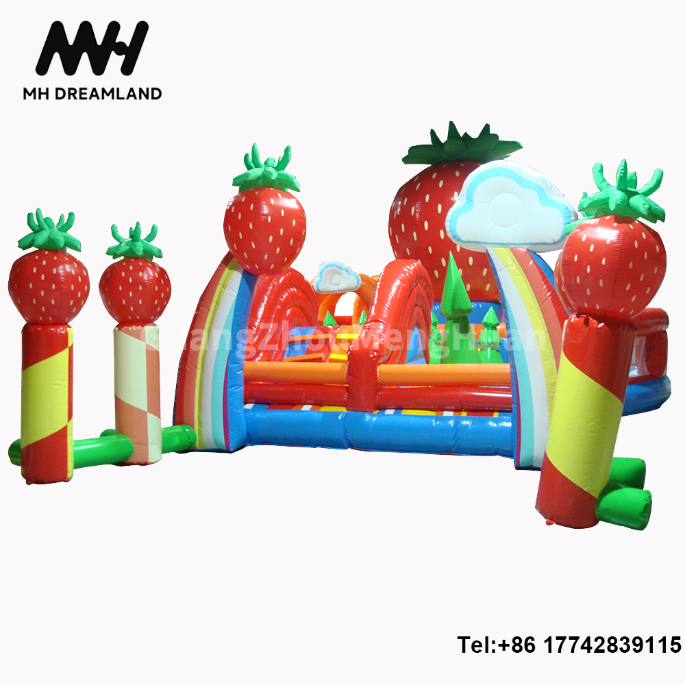 Hot Selling Inflatable Bounce House Strawberry Castle Water Slide Bouncer Combo PartyJumping for Outdoor Gamme