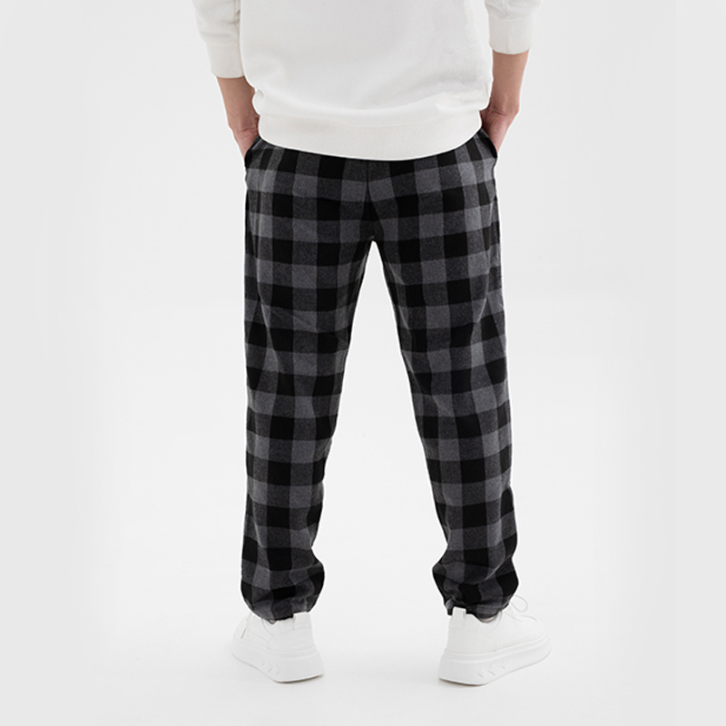 Wholesale High Quality Fashion Mens Pajama Pants Drawstring Plaid Flannel Lounge Pajamas Pants With Pockets