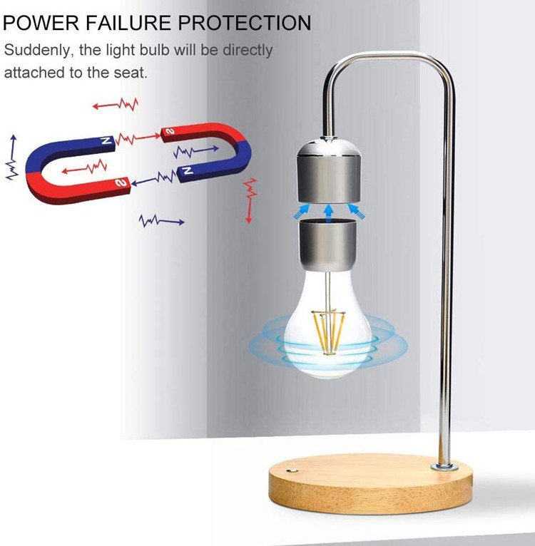 In Stock Model Design Magnet Desk Table Lamp Magnetic Levitating Floating Bulb For Office Home Decorations