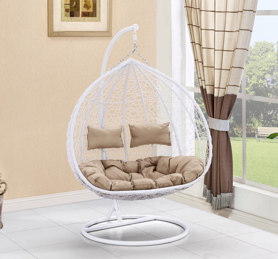 Hot Selling Hanging Wicker Double Seat Garden Egg Swinging Chairs Patio Outdoor Swing Chair