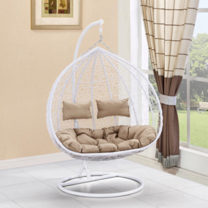 Hot Selling Hanging Wicker Double Seat Garden Egg Swinging Chairs Patio Outdoor Swing Chair