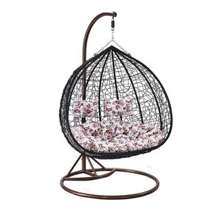 Free Sample Hot Selling Hanging Wicker Double Seat Garden Egg Swinging Chairs Patio Outdoor Swing Chair